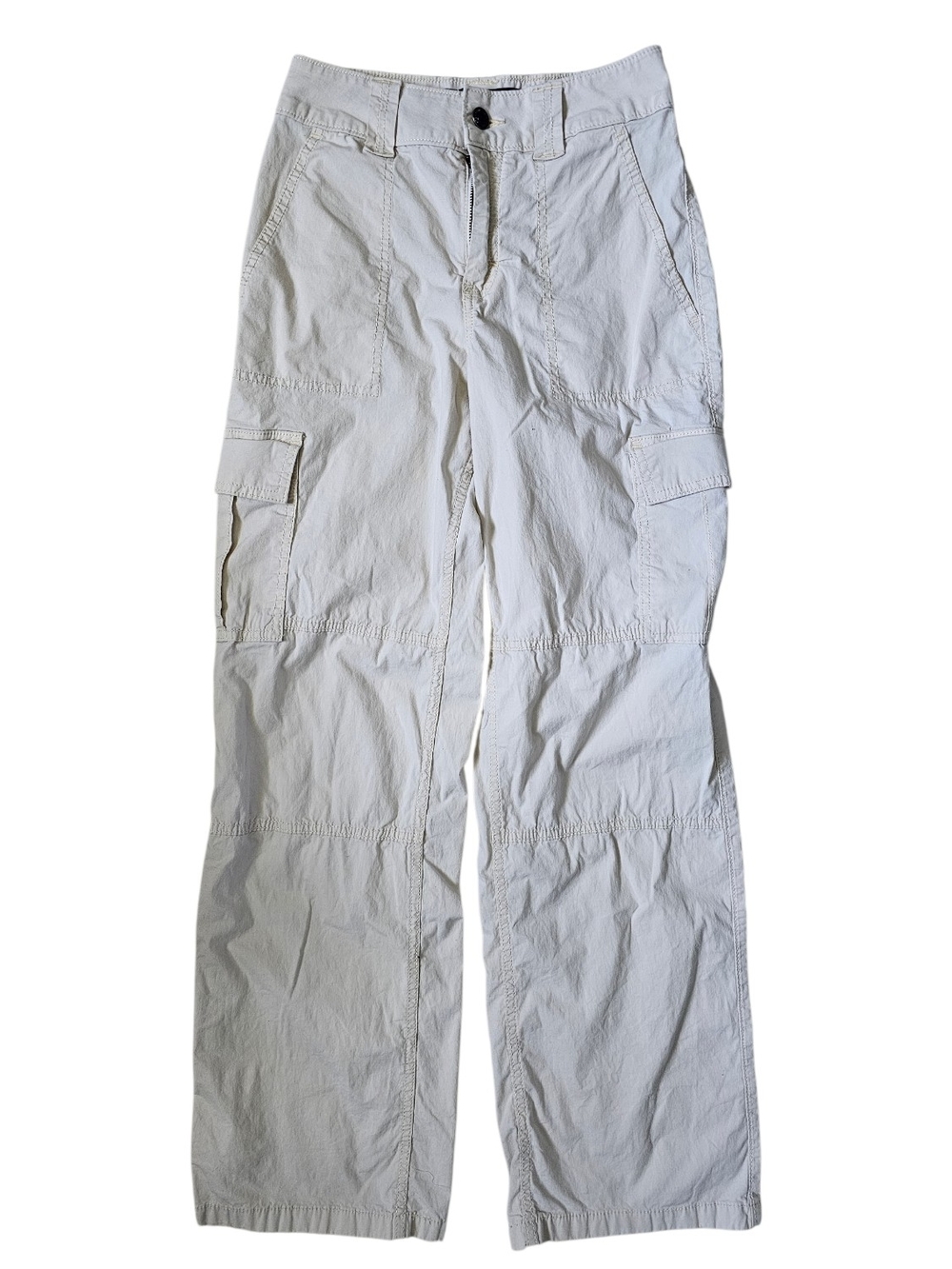 HOLLISTER Cream High-Rise Baggy Cargo Utility Pants Women’s 00R W23 L30